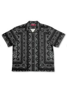 <img class='new_mark_img1' src='https://img.shop-pro.jp/img/new/icons1.gif' style='border:none;display:inline;margin:0px;padding:0px;width:auto;' /> HIDE AND SEEK  Bandana Pattern S/S Shirt ( S/S Х  ) Black