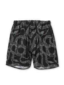 <img class='new_mark_img1' src='https://img.shop-pro.jp/img/new/icons1.gif' style='border:none;display:inline;margin:0px;padding:0px;width:auto;' /> CALEE  R/P ALLOVER SNAKE PATTERN EASY SHORTS EXCLUSIVE ( ͡  硼ȥѥ ) Black