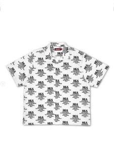 <img class='new_mark_img1' src='https://img.shop-pro.jp/img/new/icons1.gif' style='border:none;display:inline;margin:0px;padding:0px;width:auto;' /> HIDE AND SEEK  Logo S/S Shirt ( S/S   ) White