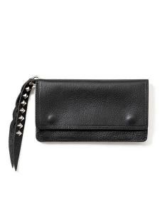 <img class='new_mark_img1' src='https://img.shop-pro.jp/img/new/icons1.gif' style='border:none;display:inline;margin:0px;padding:0px;width:auto;' /> CALEE  PLANE LEATHER LONG WALLET STUDS CHARM ( 㡼 쥶 󥰥å ) Black