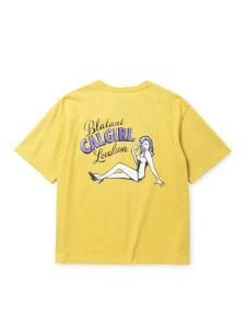 <img class='new_mark_img1' src='https://img.shop-pro.jp/img/new/icons1.gif' style='border:none;display:inline;margin:0px;padding:0px;width:auto;' /> CALEE  VINTAGE TYPE SYNDICATE RETRO GIRL TEE NATURALLY PAINT DESIGN ( ɥåץ T ) Yellow