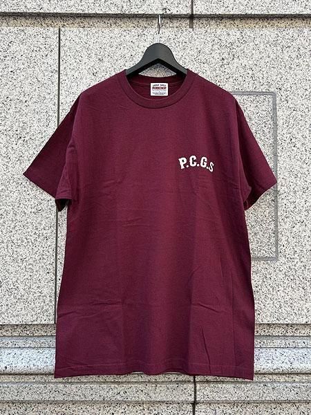 P.C.G.S. バーガンディ Tシャツ　ポークチョップ PORKCHOP GARAGE SUPPLY(ポークチョップガレージサプライ)｜LOGO