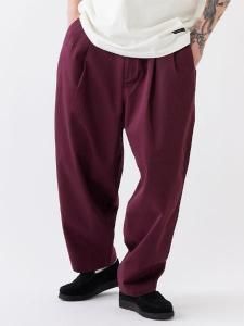 バイカラーリメイクFATパンツ CRANK PROJECTS / ファットパンツ コットンサージ / FAT501CS | L