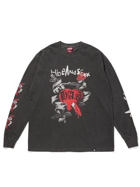 Lim's デッドストック　フリンジシャツ　S HIDE AND SEEK 】 Heart And Dagger L/S Tee ( L/S プリント T