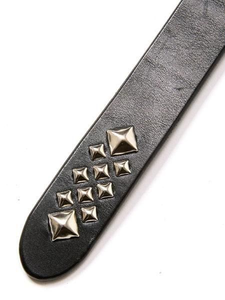 CALEE 】 STUDS LEATHER NARROW LONG BELT ( スタッズ レザー