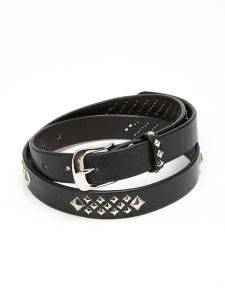 <img class='new_mark_img1' src='https://img.shop-pro.jp/img/new/icons1.gif' style='border:none;display:inline;margin:0px;padding:0px;width:auto;' /> CALEE  STUDS LEATHER NARROW LONG BELT ( å 쥶 ʥ  ٥ ) Black