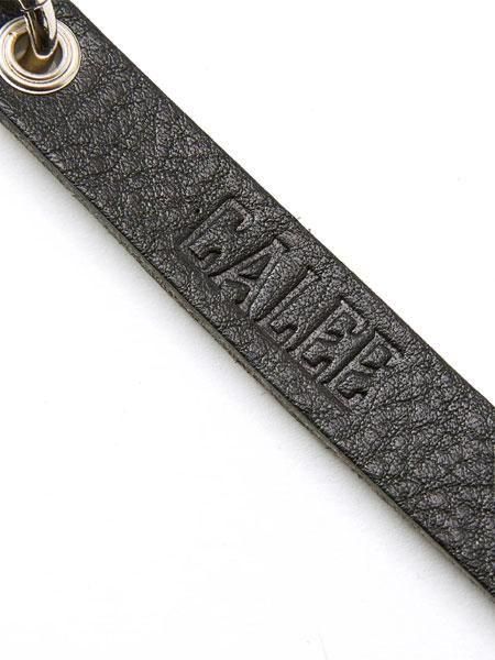 小物 CALEE Round&Pyramid studsleatherkey STUDS & KNITTING LEATHER SHORT KEY RING【BLACK】｜CALEE