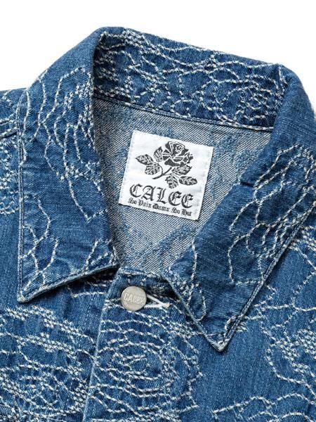 【送料込み】CALEE ローズパターンジャガードデニムジャケット ローズパターン ジャガードデニムジャケット | キャリー