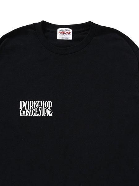 Porkchop Garage Supply 長袖Tシャツ ブラック PORKCHOP GARAGE SUPPLY 】 WAVE LOGO L/S TEE ( L/S プリント T