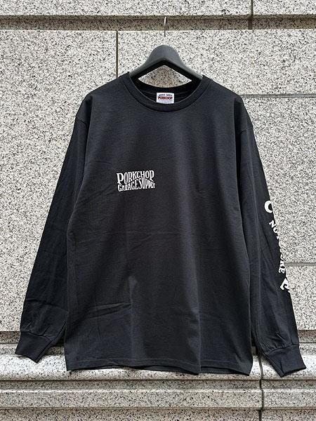 Porkchop Garage Supply 長袖Tシャツ ブラック PORKCHOP GARAGE SUPPLY 】 WAVE LOGO L/S TEE ( L/S プリント T