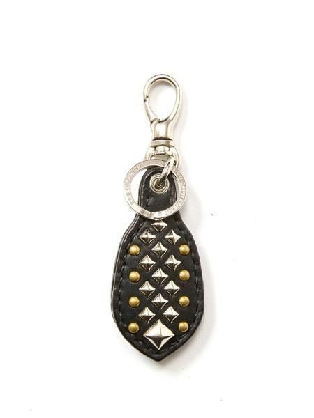 CALEE 】 STUDS LEATHER RUGGED KEY RING ( スタッズ レザー