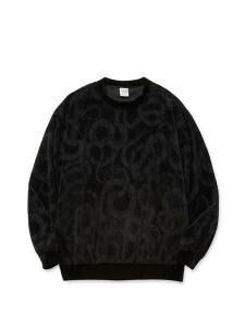 <img class='new_mark_img1' src='https://img.shop-pro.jp/img/new/icons1.gif' style='border:none;display:inline;margin:0px;padding:0px;width:auto;' /> CALEE  JQ VELOUR CREW NECK CS SNAKE PATTERN ( L/S ͡ѥ ٥ åȥ ) Black