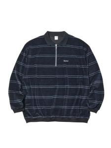 <img class='new_mark_img1' src='https://img.shop-pro.jp/img/new/icons1.gif' style='border:none;display:inline;margin:0px;padding:0px;width:auto;' />【 RADIALL 】 HITSVILLE - HAKF ZIP POLOSHIRT L/S ( L/S ハーフジップ ベロア ポロシャツ ) Black