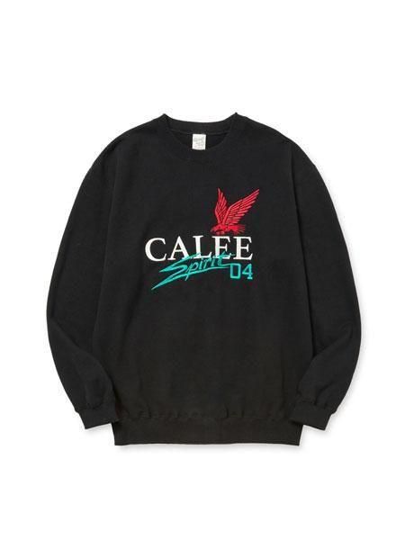 CALEE】FLAME DRAGON LOGO CREW NECK SW CALEE - FLAME DRAGON LOGO