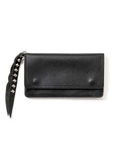 <img class='new_mark_img1' src='https://img.shop-pro.jp/img/new/icons1.gif' style='border:none;display:inline;margin:0px;padding:0px;width:auto;' /> CALEE  PLANE LEATHER LONG WALLET STUDS CHARM ( 㡼 쥶 󥰥å ) Black
