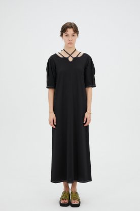MURRAL / Ivy halfsleeve dress (Black) - compass 新潟 | CMEinc