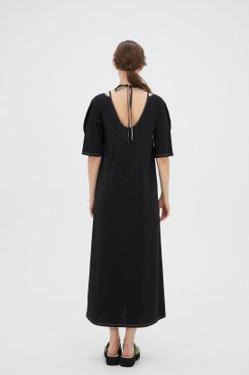 MURRAL / Ivy halfsleeve dress (Black) - compass 新潟