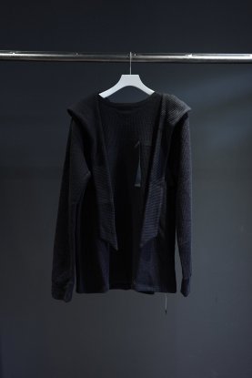 SYU.HOMME/FEMM / Hoodie scarf long sleeve (BLACK) (x40% SALE) - compass 新潟  | CMEinc. online store