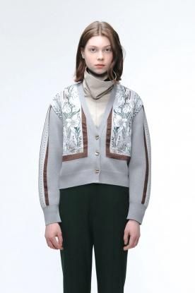 MURRAL / Framed flower knit short cardigan (Gray) (40% SALE ...