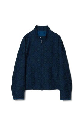 <img class='new_mark_img1' src='https://img.shop-pro.jp/img/new/icons13.gif' style='border:none;display:inline;margin:0px;padding:0px;width:auto;' />IRENISA / STAND COLLAR ZIP BLOUSON (NAVY JACQUARD)