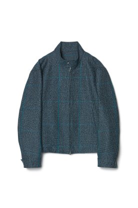 <img class='new_mark_img1' src='https://img.shop-pro.jp/img/new/icons47.gif' style='border:none;display:inline;margin:0px;padding:0px;width:auto;' />IRENISA / STAND COLLAR ZIP BLOUSON (BLUE CHECK)
