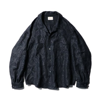 <img class='new_mark_img1' src='https://img.shop-pro.jp/img/new/icons47.gif' style='border:none;display:inline;margin:0px;padding:0px;width:auto;' />superNova / Big shirt jacket 弐 - Paisley jacquard / Black x Navy