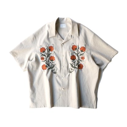 superNova / Aloha shirt - Flower embroidery (Natural) 御予約商品