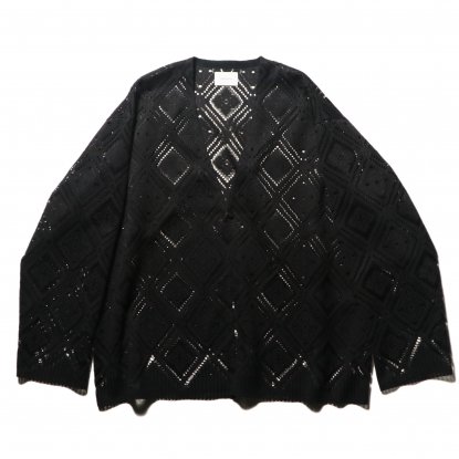 superNova / V neck cardigan - Diamond raschel lace