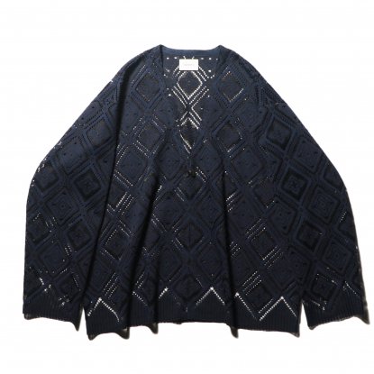 superNova / V neck cardigan - Diamond raschel lace