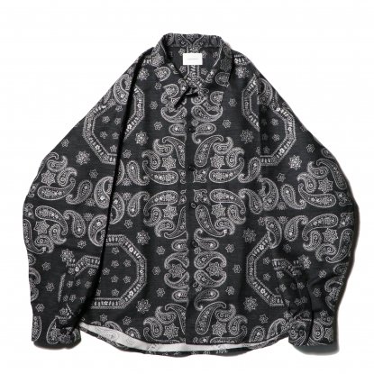 superNova / Split yoke big shirt - Bandana jacquard / Black