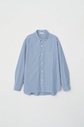 VICTIM / STRIPE BIG SHIRT (BLUE)