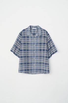 VICTIM / OPEN COLLAR CHECK SHIRT (SAX)