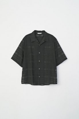 VICTIM / OPEN COLLAR CHECK SHIRT (BLACK)