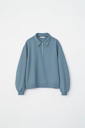 VICTIM / HALF ZIP POLO SWEAT (BLUE)