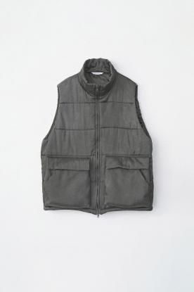 VICTIM VINTAGE EFFECT PADDED VEST (BLACK)