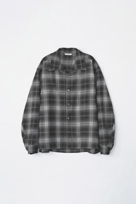 VICTIM / OPEN COLLAR CHECK SHIRT (BLACK)