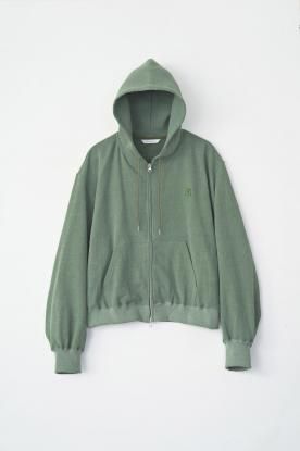 VICTIM / VINTAGE EFFECT SHORT ZIP PARKA (GREEN)