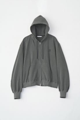 VICTIM / VINTAGE EFFECT SHORT ZIP PARKA (BLACK)