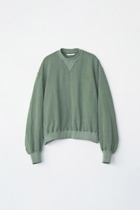 VICTIM / VINTAGE EFFECT SHORT SWEAT (GREEN)