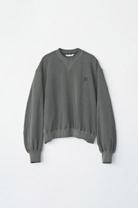 VICTIM / VINTAGE EFFECT SHORT SWEAT (BLACK)