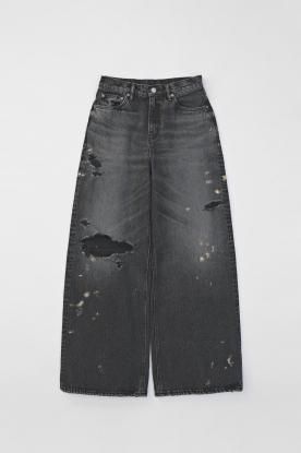 VICTIM  HAGUN / TORN PIPE DENIM PANTS (BLACK)