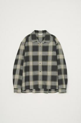 VICTIM / OPEN COLLAR CHECK SHIRT (GREEN)