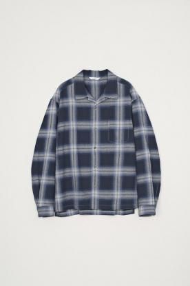 VICTIM / OPEN COLLAR CHECK SHIRT (NAVY)