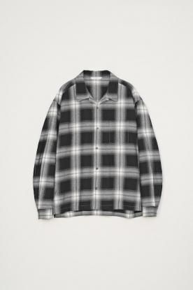 VICTIM / OPEN COLLAR CHECK SHIRT (BLACK)