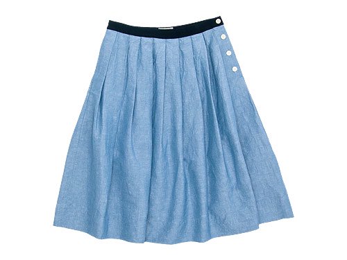 MARGARET HOWELL PLAIN WEAVE LINEN COTTON SKIRT 110BLUE 〔レディース〕