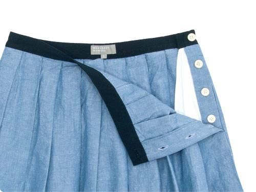 MARGARET HOWELL PLAIN WEAVE LINEN COTTON SKIRT 110BLUE ̥ǥ