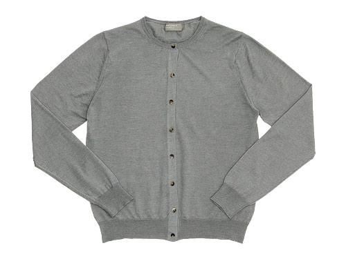 MARGARET HOWELL COTTON RAMIE CASHMERE CREW NECK CARDIGAN 022LIGHT  GRAY〔レディース〕