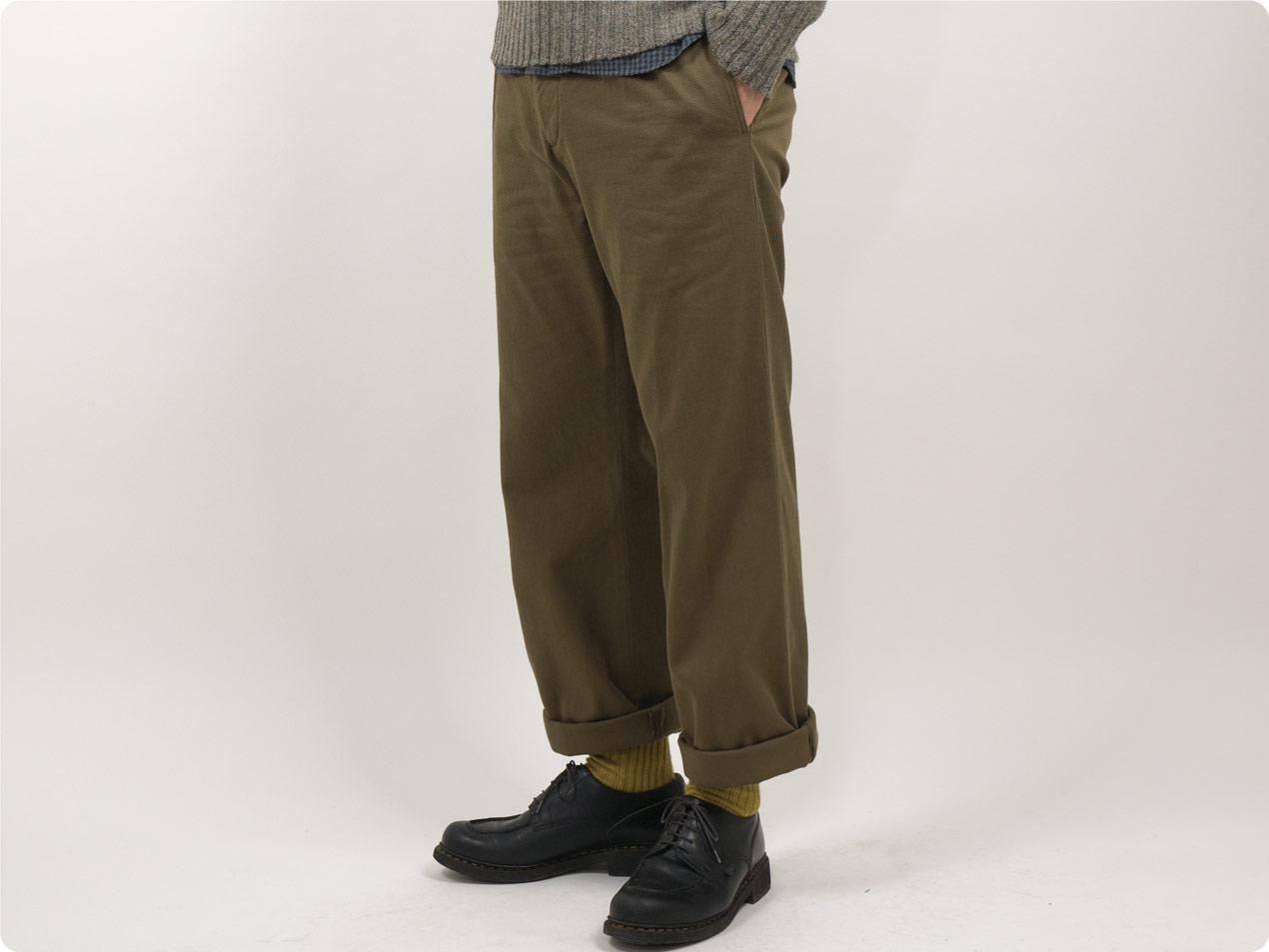 MARGARET HOWELL RAISED DRILL PANTS 180KHAKI 〔メンズ〕