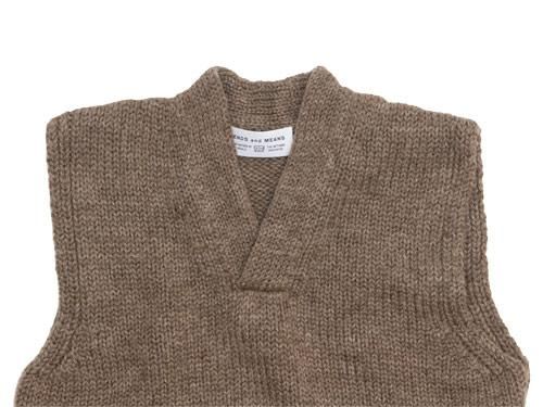ENDS and MEANS Grandpa Knit Vest BROWN