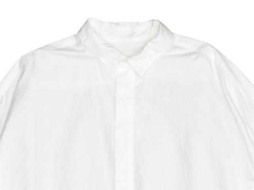 TOUJOURS Fly Front Square Collar Wide Shirts WHITE
